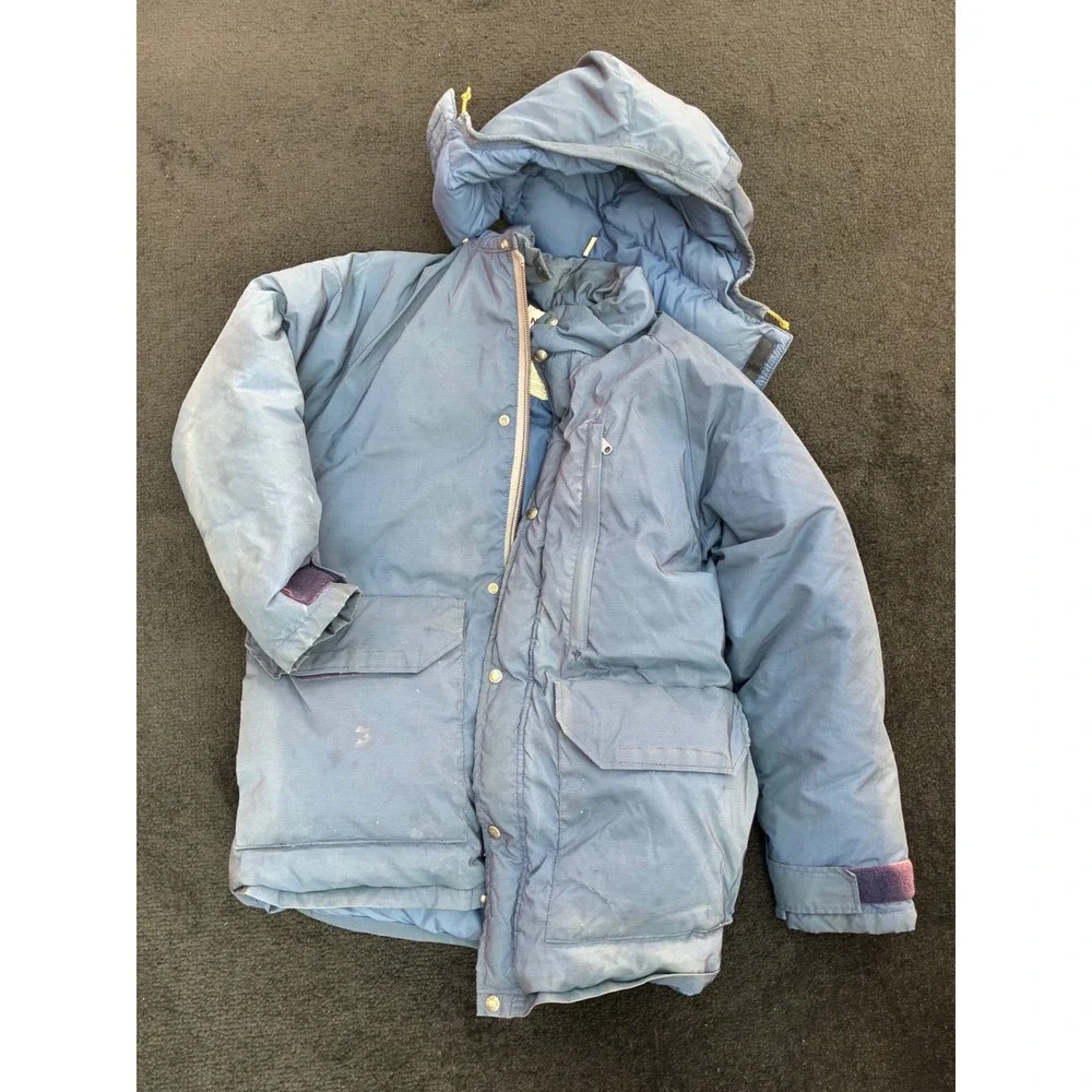 Vintage The North Face Brown Label Down Puffer Parka Jacket Blue Mens Medium